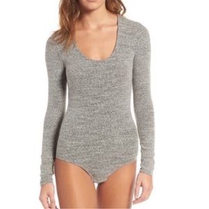 Madewell gray long sleeve bodysuit